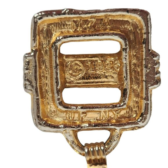 Vintage 1986 MZA of NY Gold Metal Statement Belt 37-3/4" L x 1-1/2" W - Picture 7 of 15